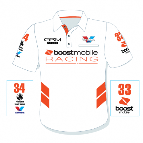 Boost Mobile Racing White Polo Shirt